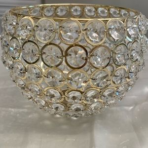 Large Round Faux Crystal Votive Candle Holder